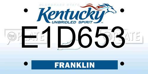 E1D653 Kentucky License Plate