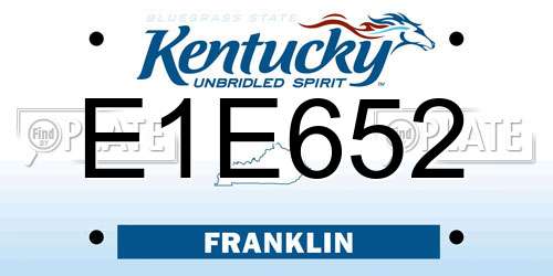 E1E652 Kentucky License Plate