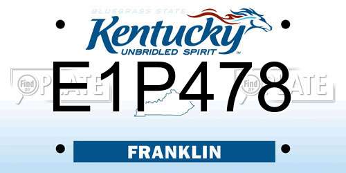 E1P478 Kentucky License Plate