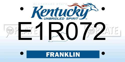 E1R072 Kentucky License Plate