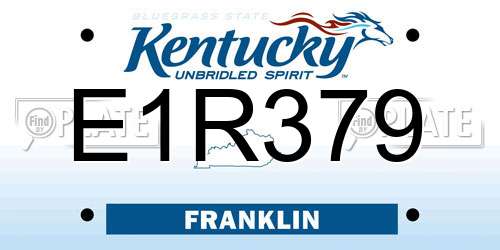 E1R379 Kentucky License Plate
