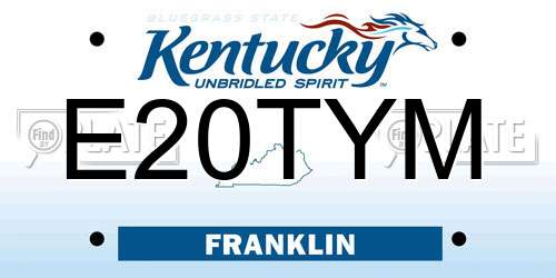 E20TYM Kentucky License Plate