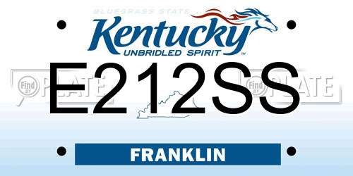 E212SS Kentucky License Plate