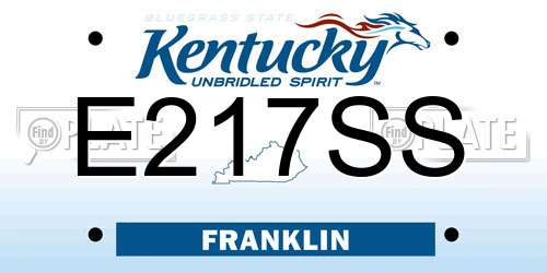 E217SS Kentucky License Plate
