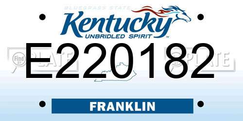 E220182 Kentucky License Plate