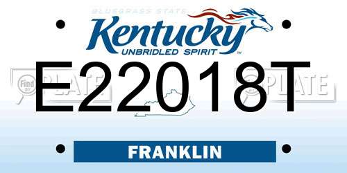 E22018T Kentucky License Plate
