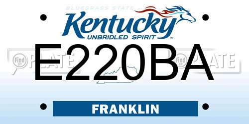 E220BA Kentucky License Plate