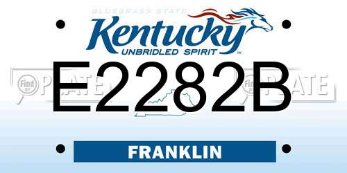 E2282B Kentucky License Plate