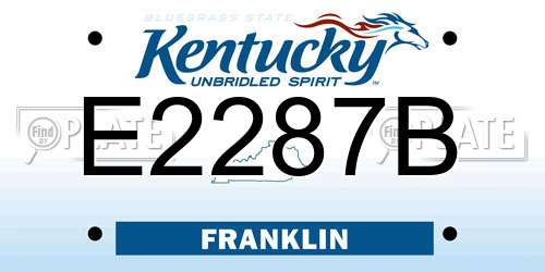E2287B Kentucky License Plate