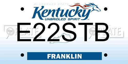 E22STB Kentucky License Plate