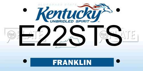E22STS Kentucky License Plate