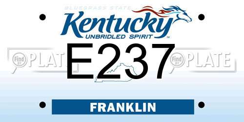 E237 Kentucky License Plate