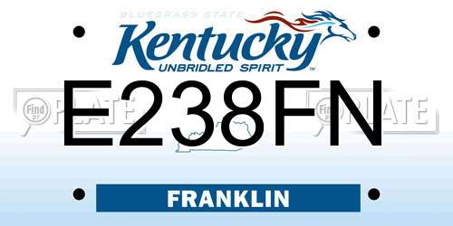 E238FN Kentucky License Plate