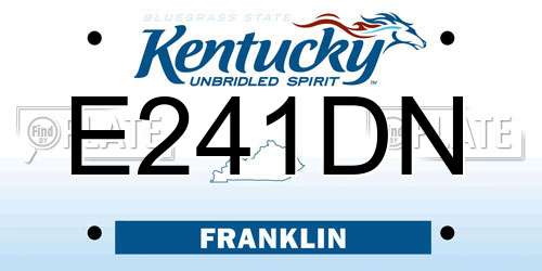 E241DN Kentucky License Plate