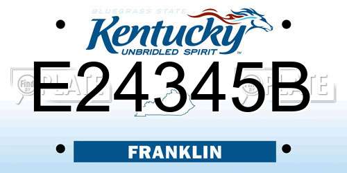 E24345B Kentucky License Plate