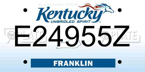 E24955Z Kentucky License Plate