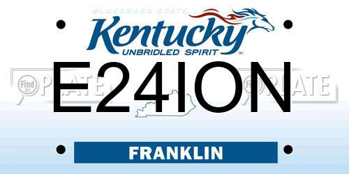 E24ION Kentucky License Plate