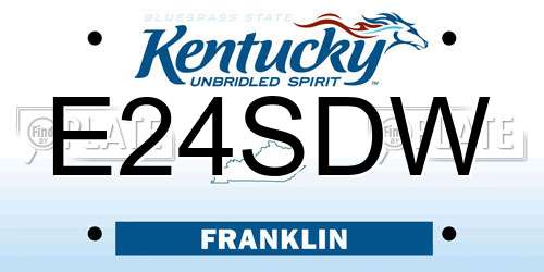 E24SDW Kentucky License Plate