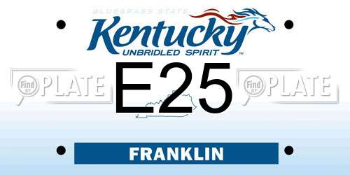 E25 Kentucky License Plate