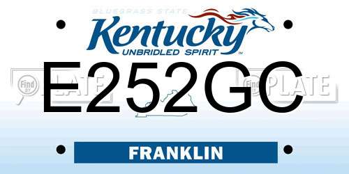 E252GC Kentucky License Plate
