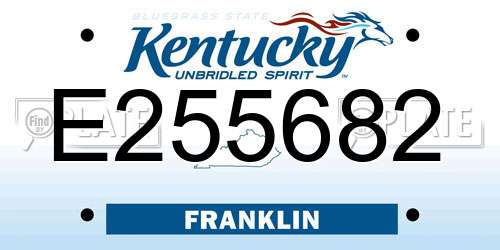 E255682 Kentucky License Plate
