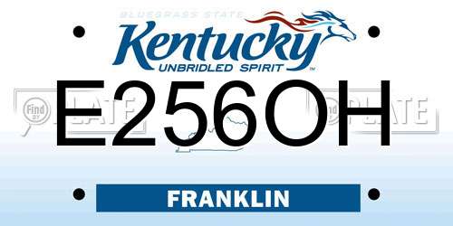 E256OH Kentucky License Plate
