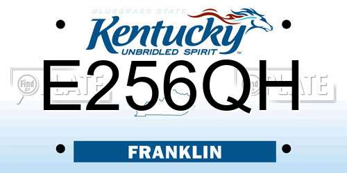 E256QH Kentucky License Plate