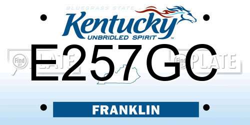 E257GC Kentucky License Plate