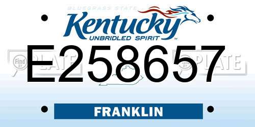 E258657 Kentucky License Plate