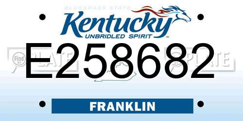 E258682 Kentucky License Plate