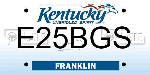 E25BGS Kentucky License Plate