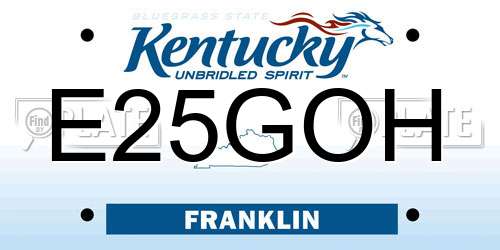 E25GOH Kentucky License Plate