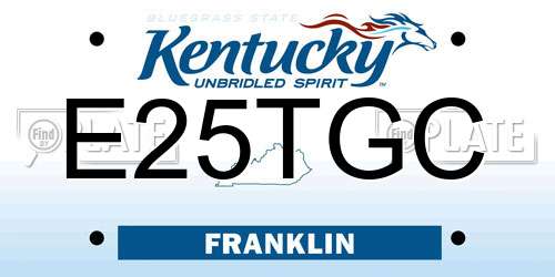 E25TGC Kentucky License Plate