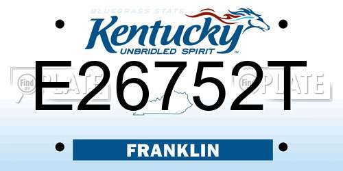 E26752T Kentucky License Plate