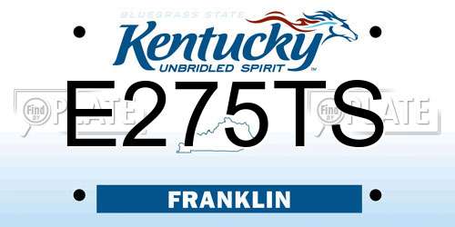 E275TS Kentucky License Plate