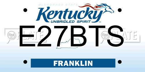 E27BTS Kentucky License Plate