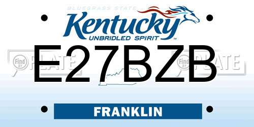 E27BZB Kentucky License Plate