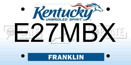E27MBX Kentucky License Plate