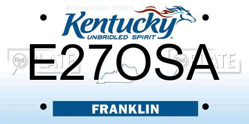 E27OSA Kentucky License Plate