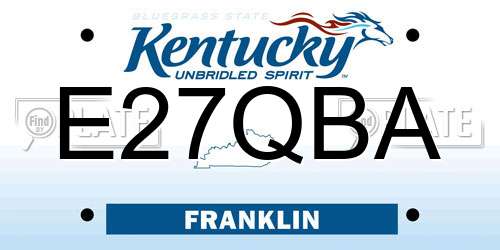 E27QBA Kentucky License Plate