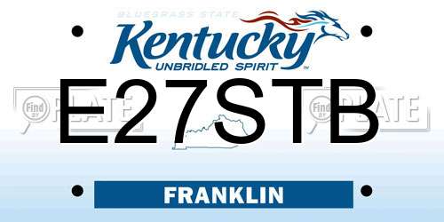E27STB Kentucky License Plate