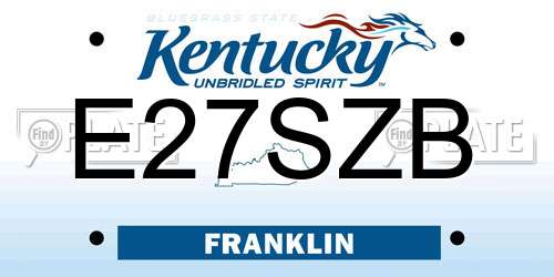 E27SZB Kentucky License Plate