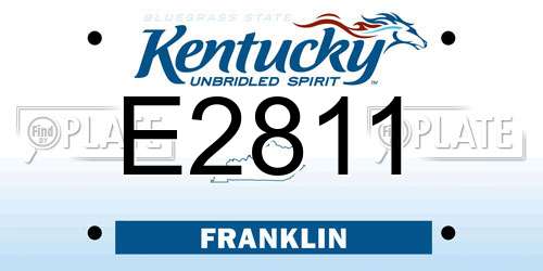 E2811 Kentucky License Plate