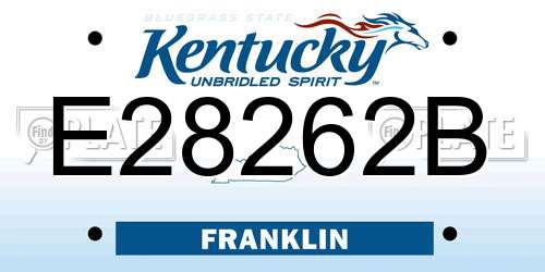 E28262B Kentucky License Plate