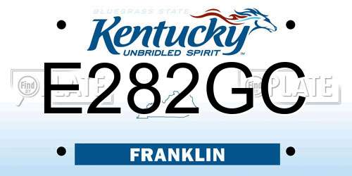 E282GC Kentucky License Plate