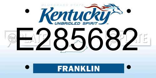 E285682 Kentucky License Plate