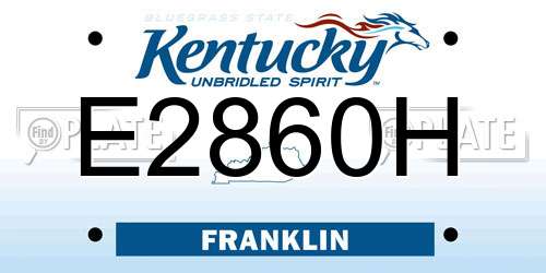 E2860H Kentucky License Plate