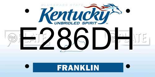 E286DH Kentucky License Plate