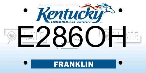 E286OH Kentucky License Plate