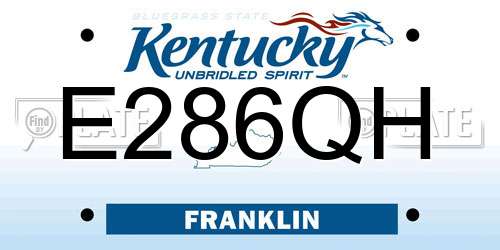 E286QH Kentucky License Plate
